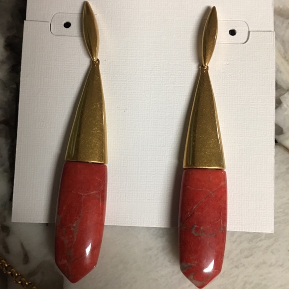 Freida Vintage Gold Burnt Sienna Howlite set - Picture 2 of 3